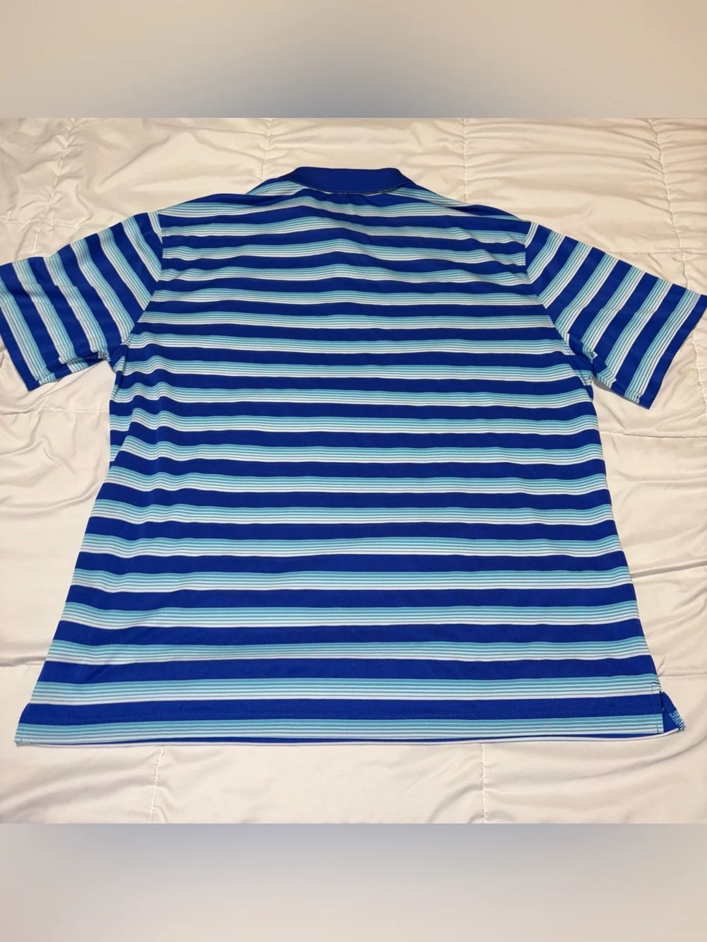Nike Golf | Men's Dri Fit Striped Golf Polo XL Blue Light Blue White
